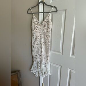 superdown high low lace dress